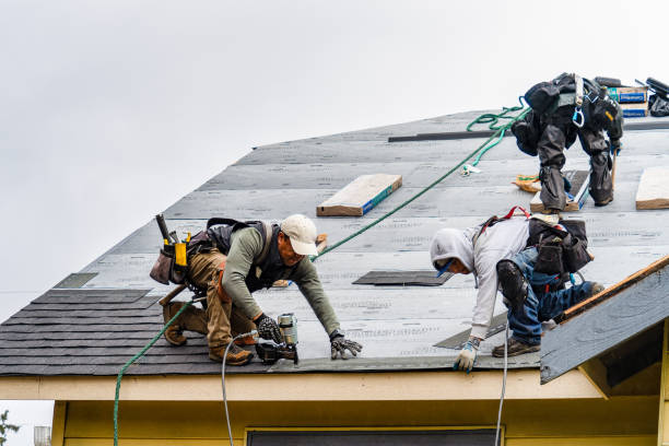 Professional Gutter Installation technician working in Shelby, MS